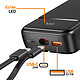 Avis MAXEXCELL Batterie de Secours 20000mAh 2 Port USB-A / USB-C avec 2 Câbles et Écran LCD Noir
