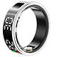 Avizar Bague Connectée Taille 10 Modèle Saturn avec Écran LED et Étui de Charge Argent - La bague offre un suivi complet santé et sport avec capteurs cardiaque, oxymètre et sommeil
