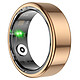 Avizar Bague Connectée Taille 12 Modèle Titan avec Étui de Charge Dorée - La bague offre un suivi complet des activités : pas, distance, calories, rythme cardiaque, oxygène