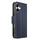 Avizar Étui Portefeuille pour iPhone 17 en Cuir Premium avec Fonction Stand - Cet étui portefeuille bleu nuit pour iPhone 17 est fabriqué en cuir véritable pleine fleur, avec coutures soignées et tranches lissées pour une finition nette