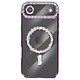 Avizar Coque pour iPhone Air Compatible MagSafe avec Contour Strassé Violet - Contour strassé raffiné pour une coque élégante et brillante