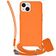 Jaym Coque pour iPhone 14 en Silicone avec Cordon et Poignet Inclus Orange Revêtement extérieur soft-touch agréable au toucher et antidérapant