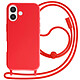 Avizar Coque pour iPhone 17 en Silicone Soft Touch avec Cordon Tour de Cou Ajustable - Protection renforcée contre les chutes les frottements et les rayures