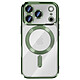 Avizar Coque pour iPhone 17 Pro Compatible MagSafe avec Contour Chromé Vert - Compatible MagSafe grâce à l'anneau magnétique intégré