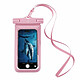 Usams Housse Étanche IP68 pour Smartphone 7" avec Double Pochette Rose Étanchéité IP68 jusqu'à 1,5 m pendant 30 minutes