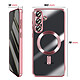 Avis Avizar Coque pour Galaxy S25 FE MagSafe Souple Antichocs avec Contour Chromé Rose