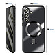 Avis Avizar Coque pour Galaxy S25 FE MagSafe Souple Antichocs avec Contour Chromé Noir