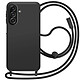 Avizar Coque pour Samsung Galaxy A17 en Silicone avec Cordon Tour de Cou Noir - Cordon tour de cou réglable pour garder le smartphone toujours à portée et éviter les chutes accidentelles