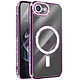 Avizar Coque pour iPhone 16e Compatible MagSafe avec Contour Strassé Violet Contour strassé raffiné pour une coque élégante et brillante