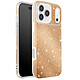 Avizar Coque pour iPhone 17 Pro Conception Bi-Matière et Finition Pailletée Dorée - Structure bi-matière alliant rigidité extérieure et souplesse intérieure pour une absorption efficace des chocs