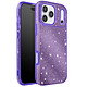 Avizar Coque pour iPhone 17 Pro Conception Bi-Matière et Finition Pailletée Violet - Structure bi-matière alliant rigidité extérieure et souplesse intérieure pour une absorption efficace des chocs