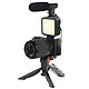 Platinet Kit Vlogging Complet avec Trépied / Micro / Projecteur LED Portable Noir Transformez vos vidéos avec une lumière LED puissante à 36 diodes pour une image nette et professionnelle dans toutes les conditions