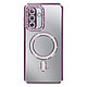 Avizar Coque pour Galaxy A17 Compatible MagSafe avec Contour Strassé Violet - Contour strassé raffiné pour une coque élégante et brillante