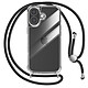 Avizar Coque pour iPhone 17 en Silicone Soft Touch avec Cordon Tour de Cou Ajustable - Cordon réglable en nylon pour un port en bandoulière ou autour du cou