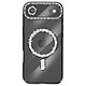 Avizar Coque pour iPhone Air Compatible MagSafe avec Contour Strassé Noir - Contour strassé raffiné pour une coque élégante et brillante