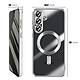 Avis Avizar Coque pour Galaxy S25 FE MagSafe Souple Antichocs avec Contour Chromé Argent