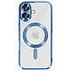 Avizar Coque pour iPhone 17 Compatible MagSafe avec Contour Chromé Bleu - Compatible MagSafe grâce à l'anneau magnétique intégré