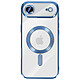 Avizar Coque pour iPhone Air Compatible MagSafe avec Contour Chromé Bleu - Compatible MagSafe grâce à l'anneau magnétique intégré