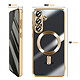 Avis Avizar Coque pour Galaxy S25 FE MagSafe Souple Antichocs avec Contour Chromé Dorée