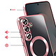 Acheter Avizar Coque pour Galaxy S25 FE MagSafe Souple Antichocs avec Contour Chromé Rose
