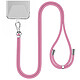 Jaym Tour de Cou 150cm pour Smartphone en Nylon avec Fixation Universelle Rose Compatible avec la grande majorité des coques de téléphone du marché, sans nécessiter de coque spécifique