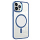 Jaym Coque Bumper pour iPhone 16 Pro Max MagSafe Antichocs Bleu - Cette coque bumper protège le dos de votre iPhone 16 Pro Max grâce à un panneau rigide transparent en polycarbonate qui limite les rayures et les marques