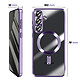 Avis Avizar Coque pour Galaxy S25 FE MagSafe Souple Antichocs avec Contour Chromé Violet