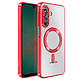 Avizar Coque pour Galaxy A26 Compatible MagSafe avec Contour Chromé Rouge - Compatible MagSafe grâce à l'anneau magnétique intégré