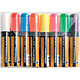SECURIT Etui de 8 Marqueurs Craie Liquide ORIGINAL LARGE Biseautée 7 - 15 mm Assortis Marqueur craie