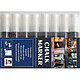 SECURIT Etui de 8 Marqueurs Craie Liquide ORIGINAL LARGE Biseautée 7 - 15 mm Blanc Marqueur craie