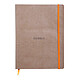 CLAIREFONTAINE RHODIARAMA Carnet souple TAUPE 19x25cm ligné 160p papier 90g fermeture élastique Carnet