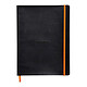 CLAIREFONTAINE RHODIARAMA Carnet souple BLACK 19x25cm ligné 160p papier 90g fermeture élastqiue Carnet