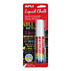 APLI Marqueur craie liquide effaçable Pointe Plate 10 x 15 mm Blanc Marqueur craie