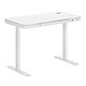 KIMEX 150-5007 Bureau motorisé assis-debout 118x60cm avec tiroir et chargeur sans fil, Plateau Blanc/Pied Blanc