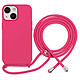 Moxie Coque pour iPhone 13 en TPU Premium Color Lace avec Cordon Tour de Cou Fuchsia Cette coque fuchsia pour iPhone 13 appartient à la collection Premium Color Lace et présente une finition uniforme au rendu soigné