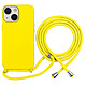 Moxie Coque pour iPhone 13 en TPU Premium Color Lace avec Cordon Tour de Cou Jaune Cette coque jaune pour iPhone 13 appartient à la collection Premium Color Lace et présente une finition uniforme au rendu soigné