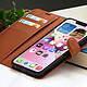 Acheter Zanaé Étui Portefeuille pour iPhone 13 Mini Support et Languette Magnétique Marron