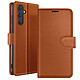 Zanaé Étui Portefeuille pour Galaxy S23 FE Fonction Support et Languette Magnétique Marron - Cet étui portefeuille Zanaé marron pour Galaxy S23 FE présente une texture antiglisse et chic