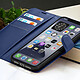 Acheter Zanaé Étui Portefeuille pour iPhone 12 et 12 Pro Support et Languette Magnétique Bleu nuit