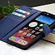 Acheter Zanaé Étui Portefeuille pour iPhone 15 Pro Fonction Support et Languette Magnétique Bleu nuit