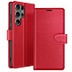 Zanaé Étui Portefeuille pour Galaxy S23 Ultra avec Support et Languette Magnétique Rouge - Cet étui portefeuille Zanaé rouge pour Galaxy S23 Ultra présente une texture antiglisse et chic