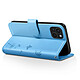 Avis Zanaé Étui Portefeuille pour iPhone 15 Premium Design Fleurs Papillon Bleu clair