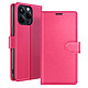 Zanaé Étui Portefeuille pour iPhone 15 Pro Fonction Support et Languette Magnétique Fuchsia Cet étui portefeuille Zanaé fuchsia pour iPhone 15 Pro présente une texture antiglisse et chic