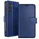 Zanaé Étui Portefeuille pour Galaxy S23 FE Fonction Support et Languette Magnétique Bleu nuit - Cet étui portefeuille Zanaé bleu nuit pour Galaxy S23 FE présente une texture antiglisse et chic