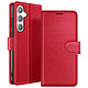Zanaé Étui Portefeuille pour Galaxy S24 avec Fonction Support et Languette Magnétique Rouge - Cet étui portefeuille Zanaé rouge pour Galaxy S24 présente une texture antiglisse et chic