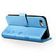 Avis Zanaé Étui Portefeuille pour iPhone 7 / 8 / SE 2022 Premium Design Fleurs Papillon Bleu clair