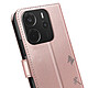 Zanaé Étui Portefeuille pour Redmi Note 14 4G Premium Design Fleurs Papillon Rose champagne pas cher