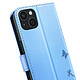 Zanaé Étui Portefeuille pour iPhone 15 Premium Design Fleurs Papillon Bleu clair pas cher