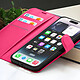 Acheter Zanaé Étui Portefeuille pour iPhone 14 Pro Max Support et Languette Magnétique Fuchsia