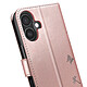 Zanaé Étui Portefeuille pour iPhone 16 Premium Design Fleurs Papillon Rose champagne pas cher
